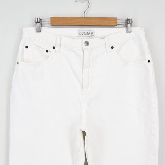 Abercrombie & Fitch Ultra High Rise Split Hem Kick Flare White Size 32 - Picture 2 of 7